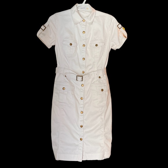 Calvin Klein Dresses & Skirts - Calvin Klein white cotton spandex dress size 4